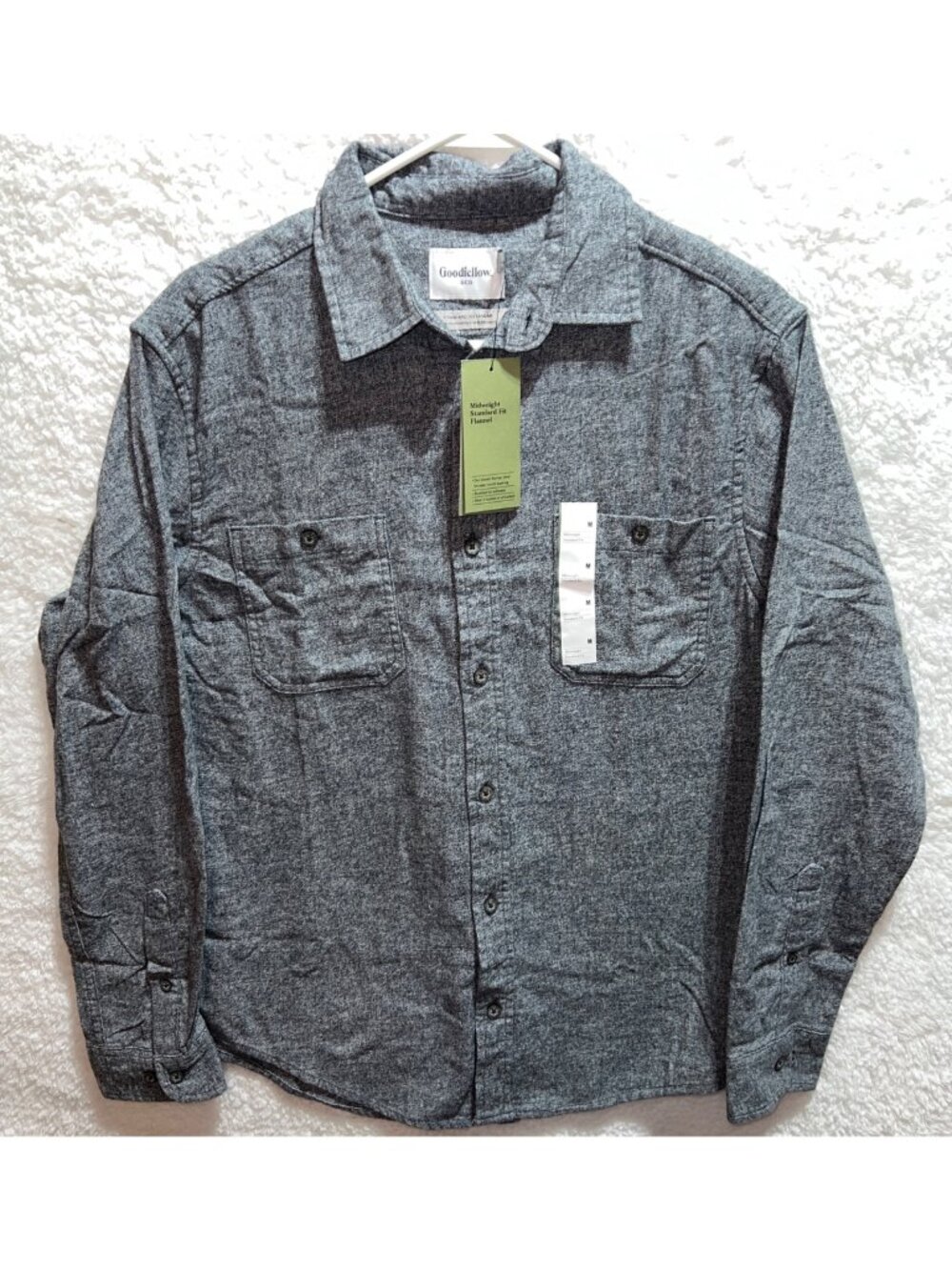 Goodfellow Men’s Midweight Standard Fit Flannel Shirt Lava Gray Size Medium